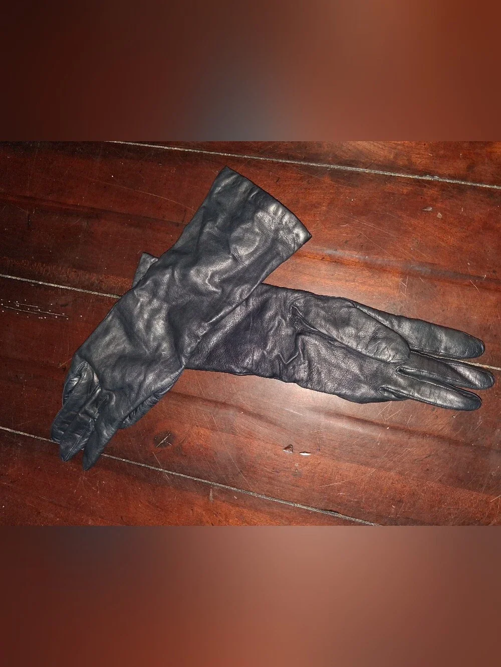 Classic Black Leather Women's Gloves - Sleek Long Style